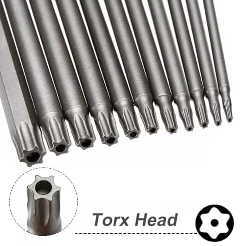 Saipe 11pcs 200mm Extra Long Torx Magnetic Screwdriver Bit Set (T6-T40) | High Hardness Alloy Steel, Magnetic Tip, Extra Long for Tight Spaces thumbnail 4