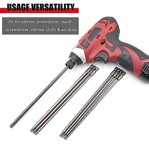 Saipe 11pcs 200mm Extra Long Torx Magnetic Screwdriver Bit Set (T6-T40) | High Hardness Alloy Steel, Magnetic Tip, Extra Long for Tight Spaces thumbnail 7