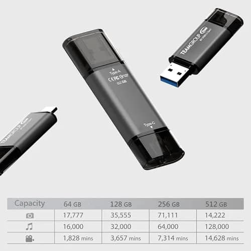 TEAMGROUP X1 256GB USB 3.2 Gen 1 Type-A & Type-C Dual Interface Flash Drive | 100MB/s Read Speed thumbnail 5