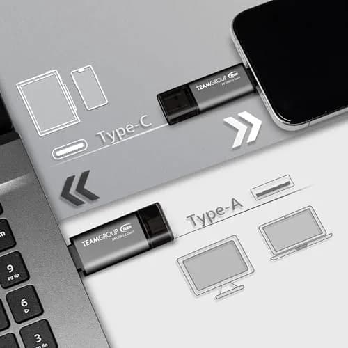 TEAMGROUP X1 256GB USB 3.2 Gen 1 Type-A & Type-C Dual Interface Flash Drive | 100MB/s Read Speed thumbnail 6