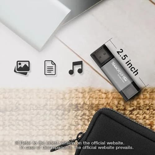 TEAMGROUP X1 128GB USB 3.2 Gen 1 Type-A & Type-C Flash Drive 128 GB | Dual Interface OTG Data Storage thumbnail 5