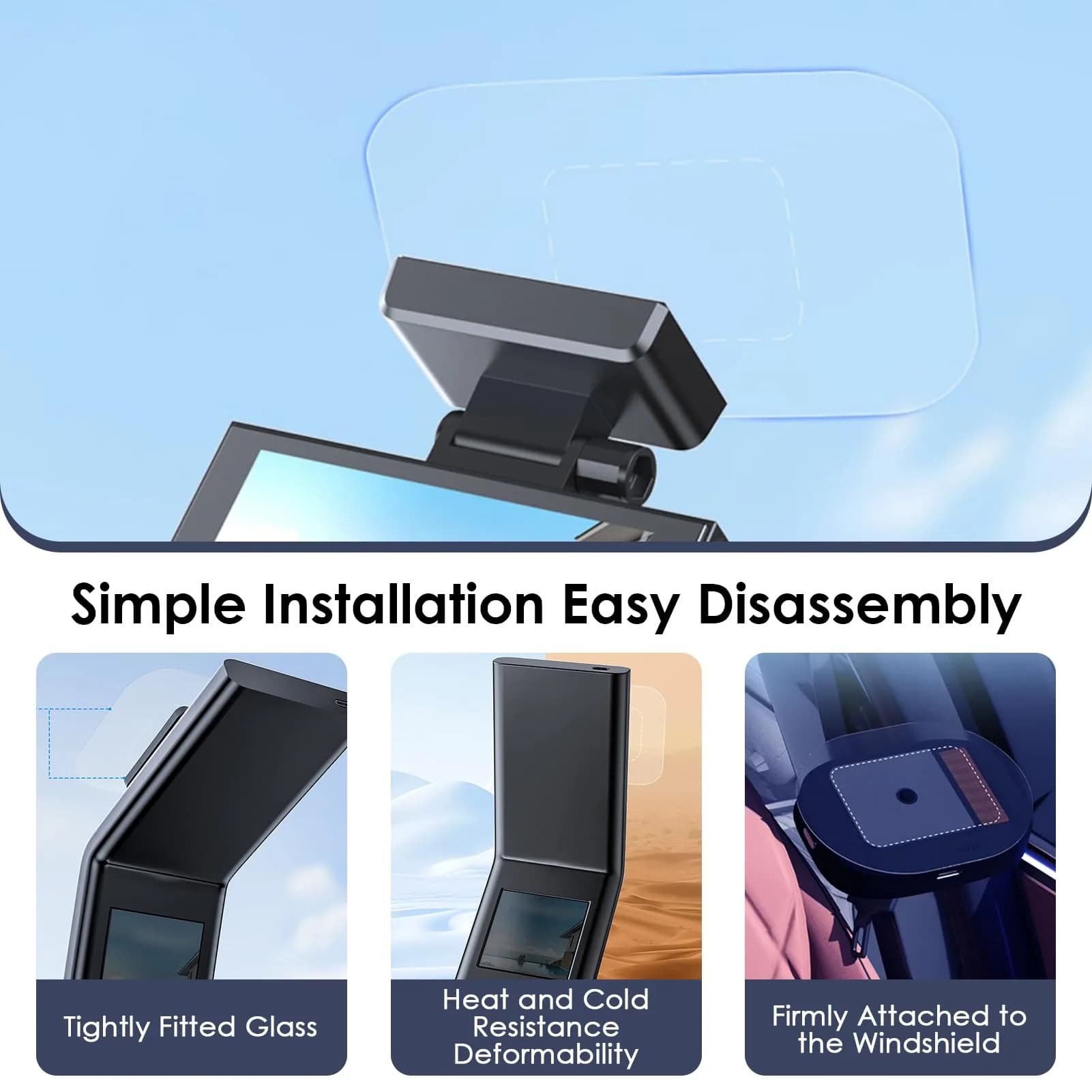 GUGUMO Dash Cam Windshield Sticker Kit 8-Pack | Static Cling Applicator for Secure Mounting & Scratch-Free Windshields - view 3
