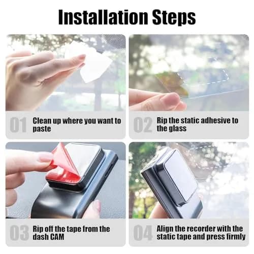 GUGUMO Transparent Dash Cam Windshield Sticker Kit | 10-Pack, Modern Style thumbnail 5