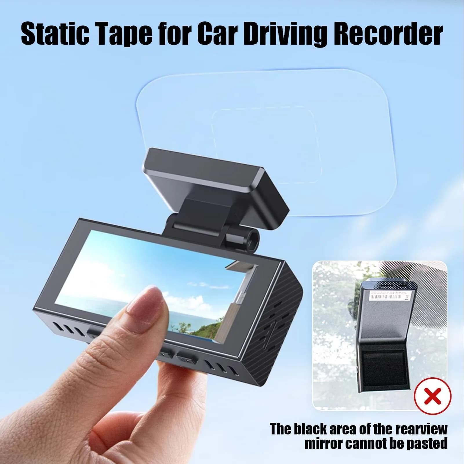 GUGUMO Transparent Dash Cam Windshield Sticker Kit | 10-Pack, Modern Style - view 4