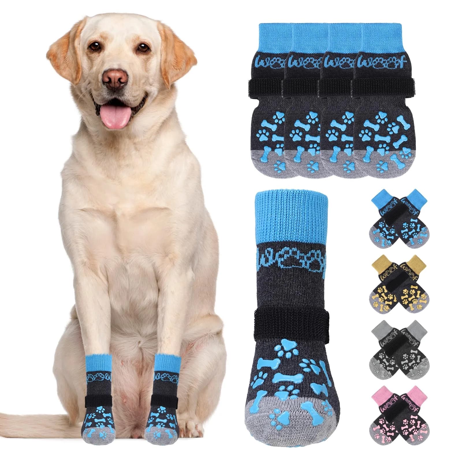 KOOLTAIL Dog Socks Shoes for Hot Pavement XL | Anti Slip Paw Protector for Senior Dogs — blue