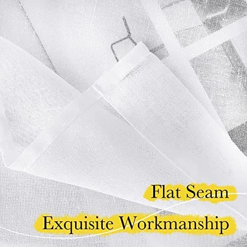 NICETOWN White Linen Sheer Curtains 63 inch Length | Light Filtering Window Drapes for Living Room thumbnail 6