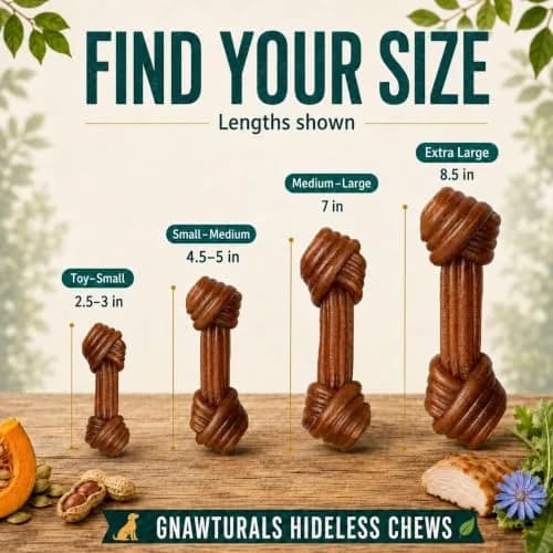 Gnawturals Rawhide Free Dog Chews | Ribbed Bones | for Large - Extra Large Dogs | Pumpkin, Psyllium Husk & Chicory Root (2 Bones, Chicken) thumbnail 5
