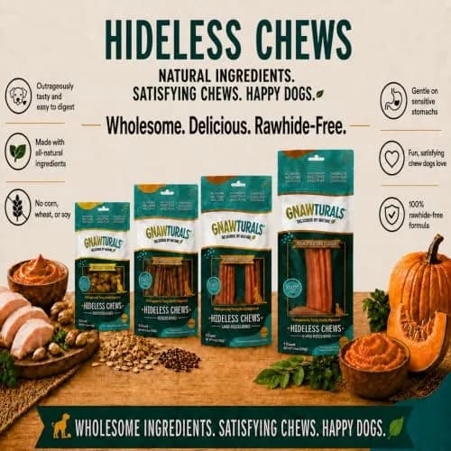 Gnawturals Rawhide Free Dog Chews | Ribbed Bones | for Large - Extra Large Dogs | Pumpkin, Psyllium Husk & Chicory Root (2 Bones, Chicken) thumbnail 6