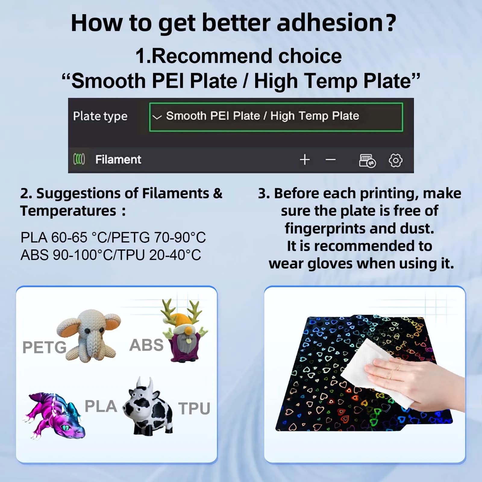 IdeaFormer-3D PEH Build Plate for Bambu Lab X1/X1C/X1E/A1/P1P/P1S/P2S/X2D 256x256mm | Double Sided Smooth Holographic Print Plate - view 3