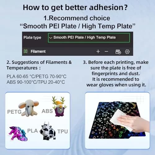 IdeaFormer-3D PEH Build Plate for Bambu Lab X1/X1C/X1E/A1/P1P/P1S/P2S/X2D 256x256mm | Double Sided Smooth Holographic Print Plate thumbnail 3
