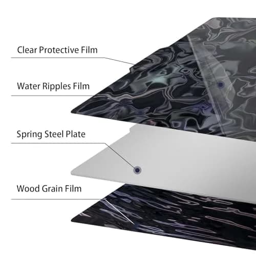 IdeaFormer-3D PER Build Plate 257x257 mm | Abstract Water Ripples+Wood Grain for Bambu Lab Printers thumbnail 2