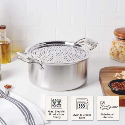 All-Clad D5 Stainless 8 Qt Stockpot & Splatter Screen | Made in USA, Even Heating, Durable, Induction Safe thumbnail 7