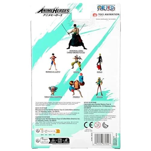 ANIME HEROES One Piece Roronoa Zoro Three Sword Style Action Figure | 6.5 inch scale, Plastic, Glossy finish, for ages 4+ thumbnail 6