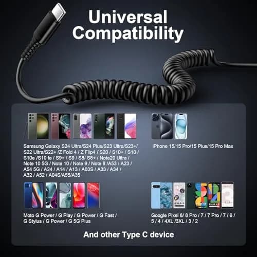 Flecom USB C Cable 5FT Fast Charging & Data Transfer for Samsung Galaxy & Android Auto thumbnail 7