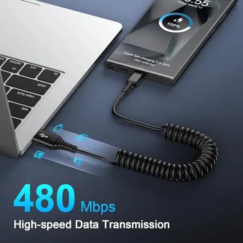Flecom USB C Cable 5FT Fast Charging & Data Transfer for Samsung Galaxy & Android Auto thumbnail 3
