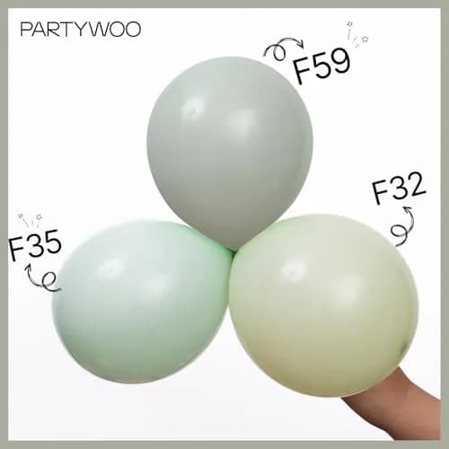 PartyWoo Dusty Green Balloons 140pcs Sage Olive Eucalyptus Green Boho Neutral Balloon Arch Kit 18 12 10 5 Inch | Jungle Woodland Theme Birthday Party Decorations thumbnail 5