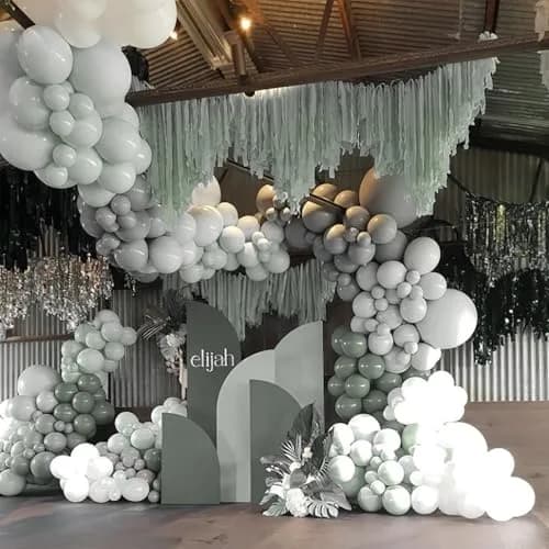 PartyWoo Dusty Green Balloons 140pcs Sage Olive Eucalyptus Green Boho Neutral Balloon Arch Kit 18 12 10 5 Inch | Jungle Woodland Theme Birthday Party Decorations thumbnail 8