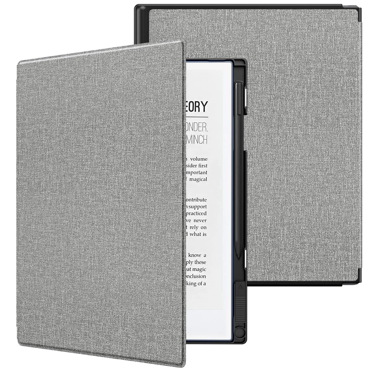 TiMOVO Case for Remarkable 2 10.3" 2020 with Pen Slot, Gray | Lightweight Hard Back Shell, Protective Book Folio Cover — Gray