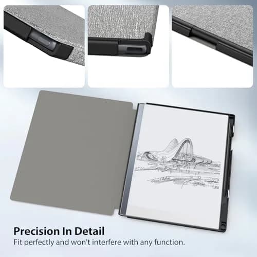 TiMOVO Case for Remarkable 2 10.3" 2020 with Pen Slot, Gray | Lightweight Hard Back Shell, Protective Book Folio Cover thumbnail 5