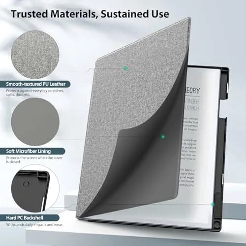 TiMOVO Case for Remarkable 2 10.3" 2020 with Pen Slot, Gray | Lightweight Hard Back Shell, Protective Book Folio Cover thumbnail 2