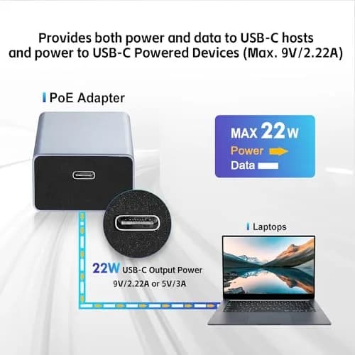 MokerLink PoE to Type-C Converter 100Mbps | 5V/3A or 9V/2.22A PD Output with Ethernet thumbnail 4