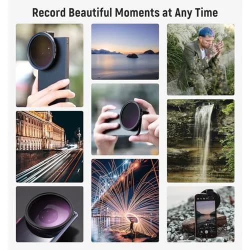 NEEWER 67mm Variable ND Filter Kit with Cold Shoe Phone Clip, ND2-32 (1-5 Stops) for iPhone 17-13 Pro Max Android Samsung Galaxy S24-S22 Ultra, 67mm Threaded Adapter Ring thumbnail 8