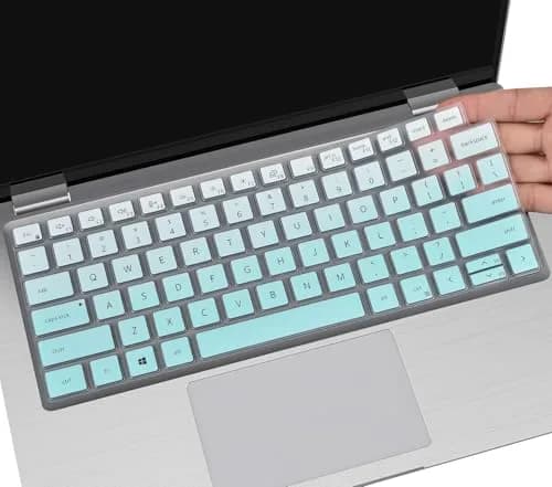CaseBuy Keyboard Cover for Dell Latitude 7420 7430 7440 7450 14, Latitude 3450 3440 5450 5440 5430 5431 5420 9420 9430, Latitude 9510 9520 7520 15.6 & 7650 7640 16" Laptop Skin-Ombre Mint | Ultra-thin, dust-proof protection thumbnail 1