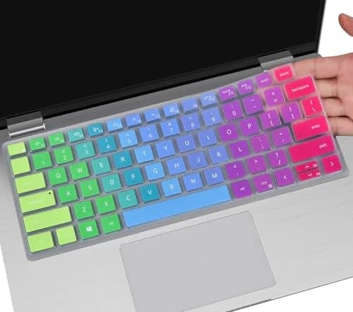 CaseBuy Colorful Keyboard Cover for Dell Latitude 5420 5430 5440 5450 3450 3440 14, Latitude 7440 7430 7420 7410 9420 9430 14, Latitud 7650 7640 16, Dell Latitude 9510 9520 7520 15.6" Laptop | Rainbow thumbnail 1
