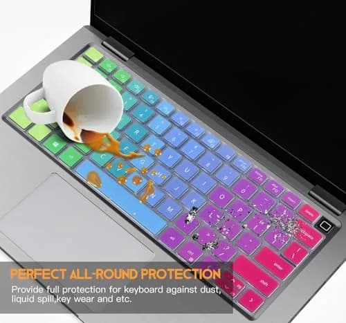 CaseBuy Colorful Keyboard Cover for Dell Latitude 5420 5430 5440 5450 3450 3440 14, Latitude 7440 7430 7420 7410 9420 9430 14, Latitud 7650 7640 16, Dell Latitude 9510 9520 7520 15.6" Laptop | Rainbow thumbnail 6