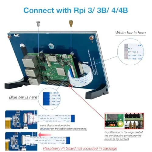 Hosyond 7 Inch Touchscreen IPS DSI Display 17.8 cm (7 Inch) | MIPI DSI Interface for Raspberry Pi 5/4/3 thumbnail 5