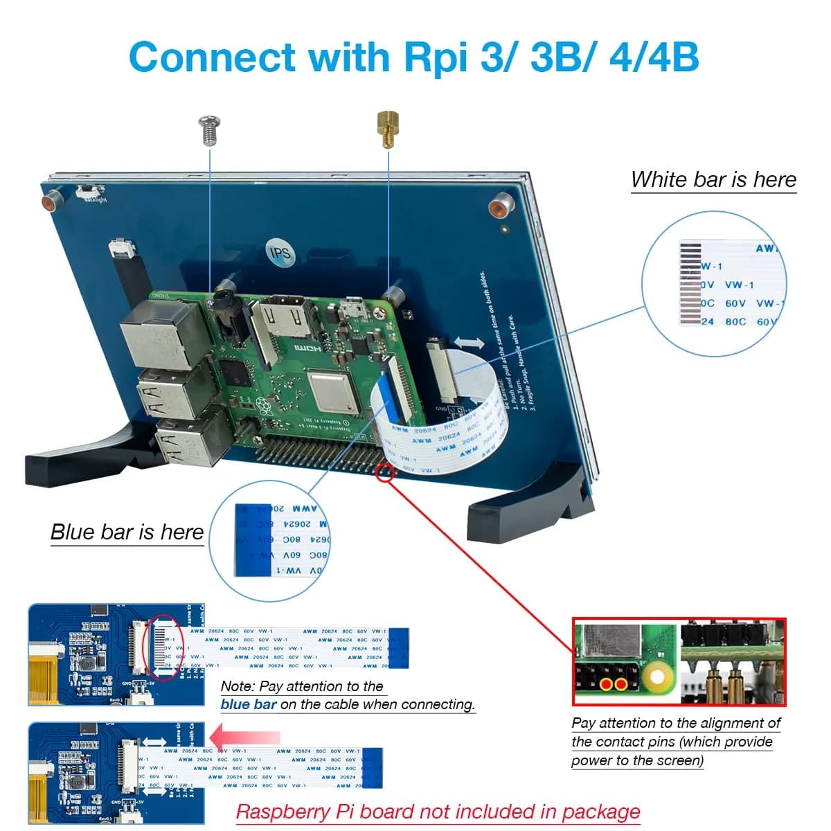 Hosyond 7 Inch Touchscreen IPS DSI Display 17.8 cm (7 Inch) | MIPI DSI Interface for Raspberry Pi 5/4/3 - view 5