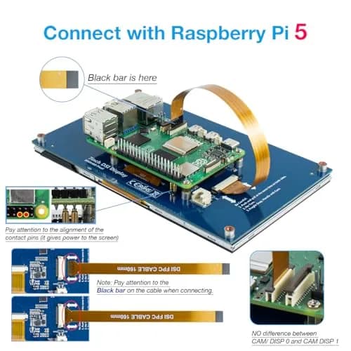 Hosyond 7 Inch Touchscreen IPS DSI Display 17.8 cm (7 Inch) | MIPI DSI Interface for Raspberry Pi 5/4/3 thumbnail 6