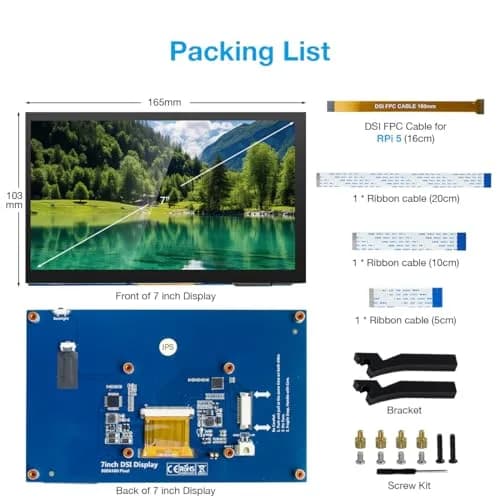 Hosyond 7 Inch Touchscreen IPS DSI Display 17.8 cm (7 Inch) | MIPI DSI Interface for Raspberry Pi 5/4/3 thumbnail 7