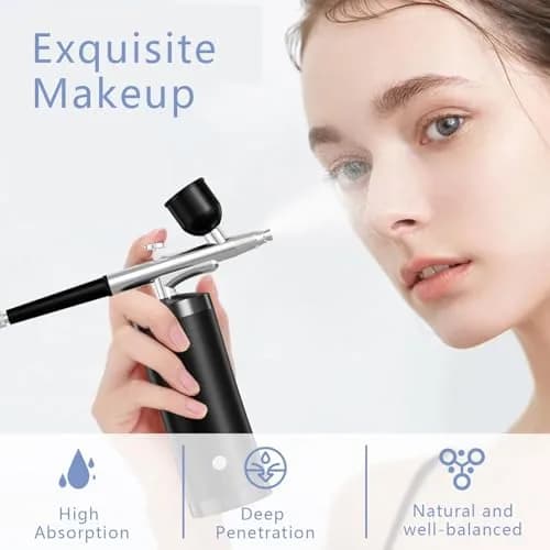 crpen Airbrush Kit with Compressor 48PSI | Rechargeable Cordless 0.3mm Nozzle for Art, Nails, Cake, Makeup (Black) | US Import thumbnail 7