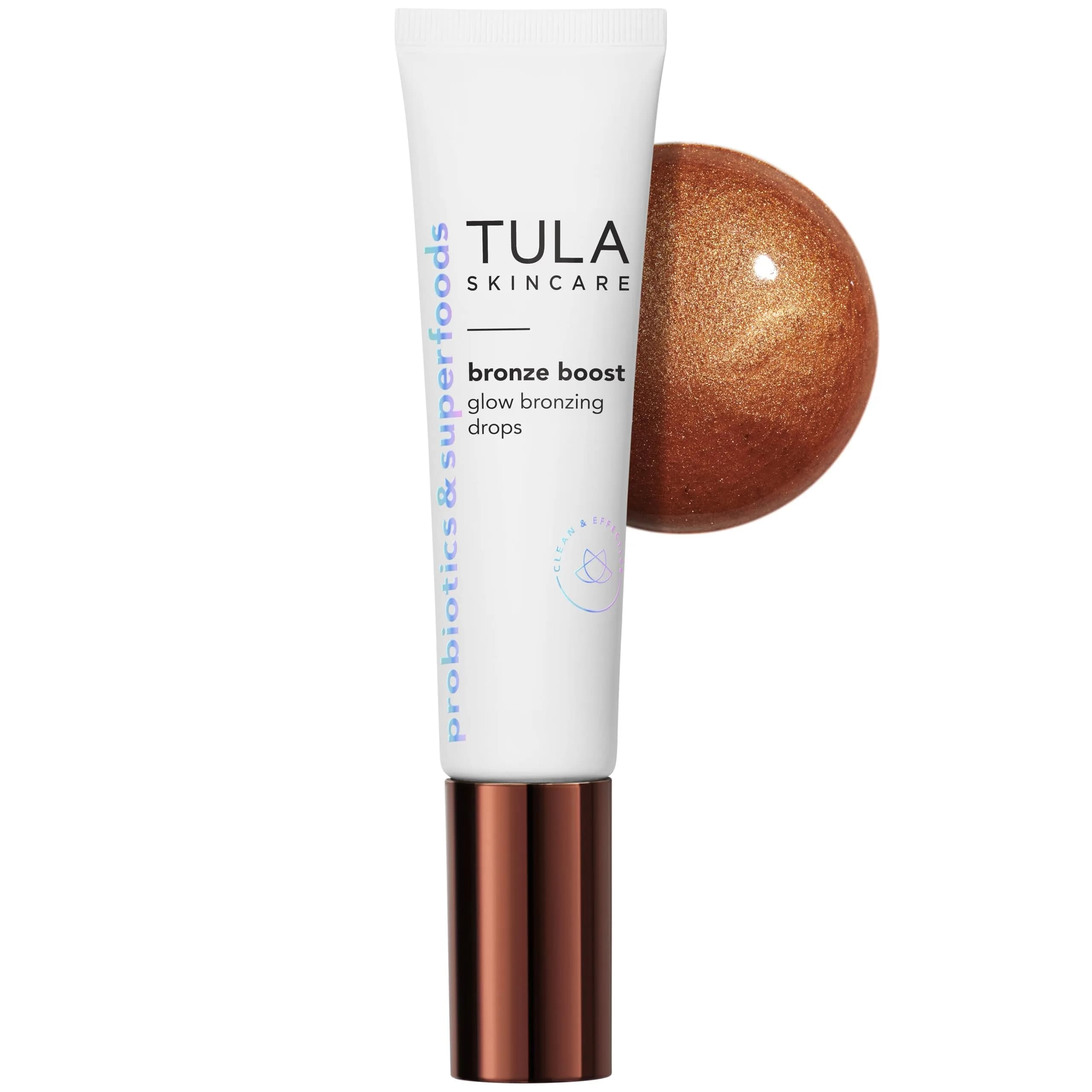 TULA Bronze Boost Glow Bronzing Drops 1 fl oz | Instant Sun-Kissed Finish, Hydrating Serum — 1 Fl Oz