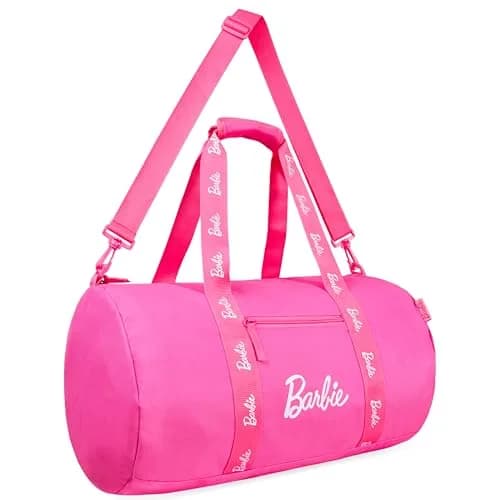 Barbie Duffle Bag Sports Kids Teens Women Dance or Gym Bag Durable Overnight Weekend Bag Travel Holiday with Zipped Pockets thumbnail 1