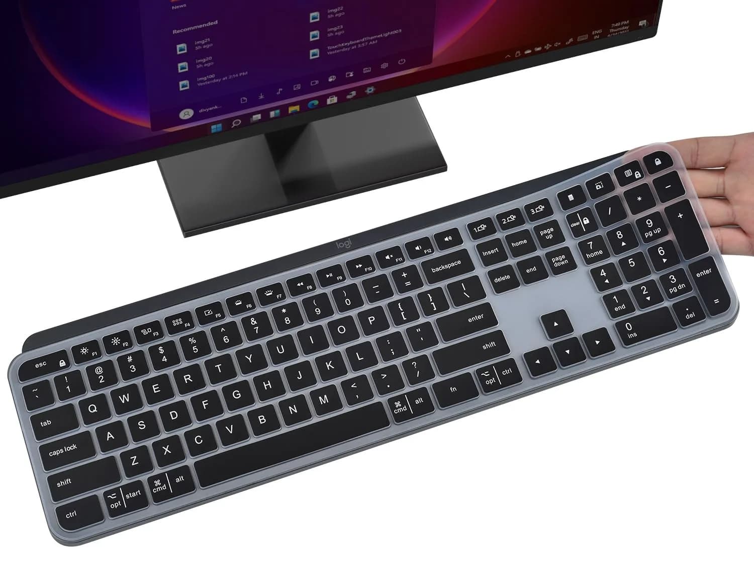 DAMMOMKO Silicone Keyboard Cover for Logitech Ergo K860 Wireless Keyboard | Ultra Thin 0.13mm, Waterproof & Washable — Logitech MX Keys S/ MX Keys/ Craft