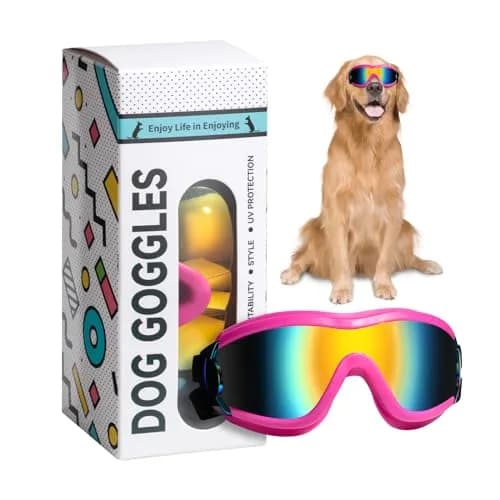 NVTED Pink Dog Sunglasses Goggles for Medium Large Dogs | UV Wind Protection thumbnail 1