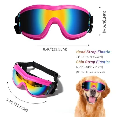 NVTED Pink Dog Sunglasses Goggles for Medium Large Dogs | UV Wind Protection thumbnail 2