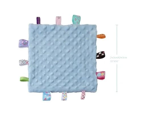 CREVENT Baby Security Blanket 10"X10" | Soft Minky Sensory Comforter for Newborns & Infants thumbnail 3