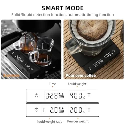 MHW-3BOMBER Black 0.1g Espresso Scale with Timer & Rechargeable Battery | 2000g Capacity thumbnail 4