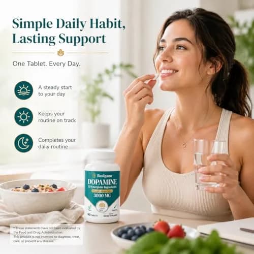 Basigano Dopamine Supplement for Women & Men | Natural Brain Support, Vegan, 90 Count (Pack of 2) thumbnail 3