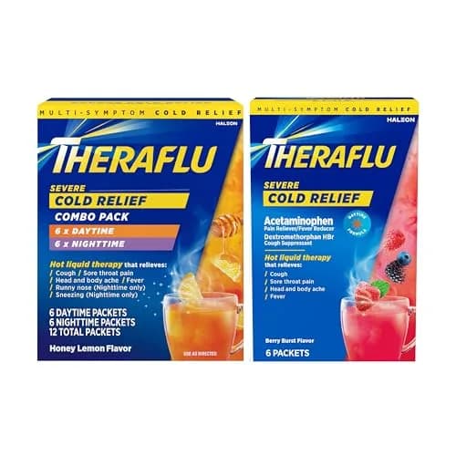 Theraflu Day and Night Pack 18 Packets | Severe Cold Relief Powder for Adults & Kids thumbnail 1