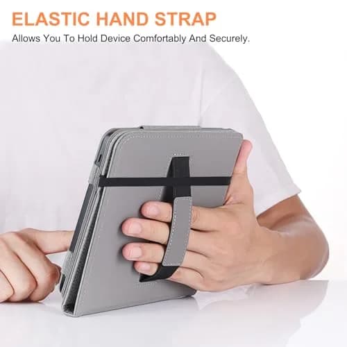 Vakarey Grey PU Leather Case for Kobo Libra Colour & Libra 2 (7-Inch) with Pen Holder & Hand Strap | Auto Sleep Wake thumbnail 6