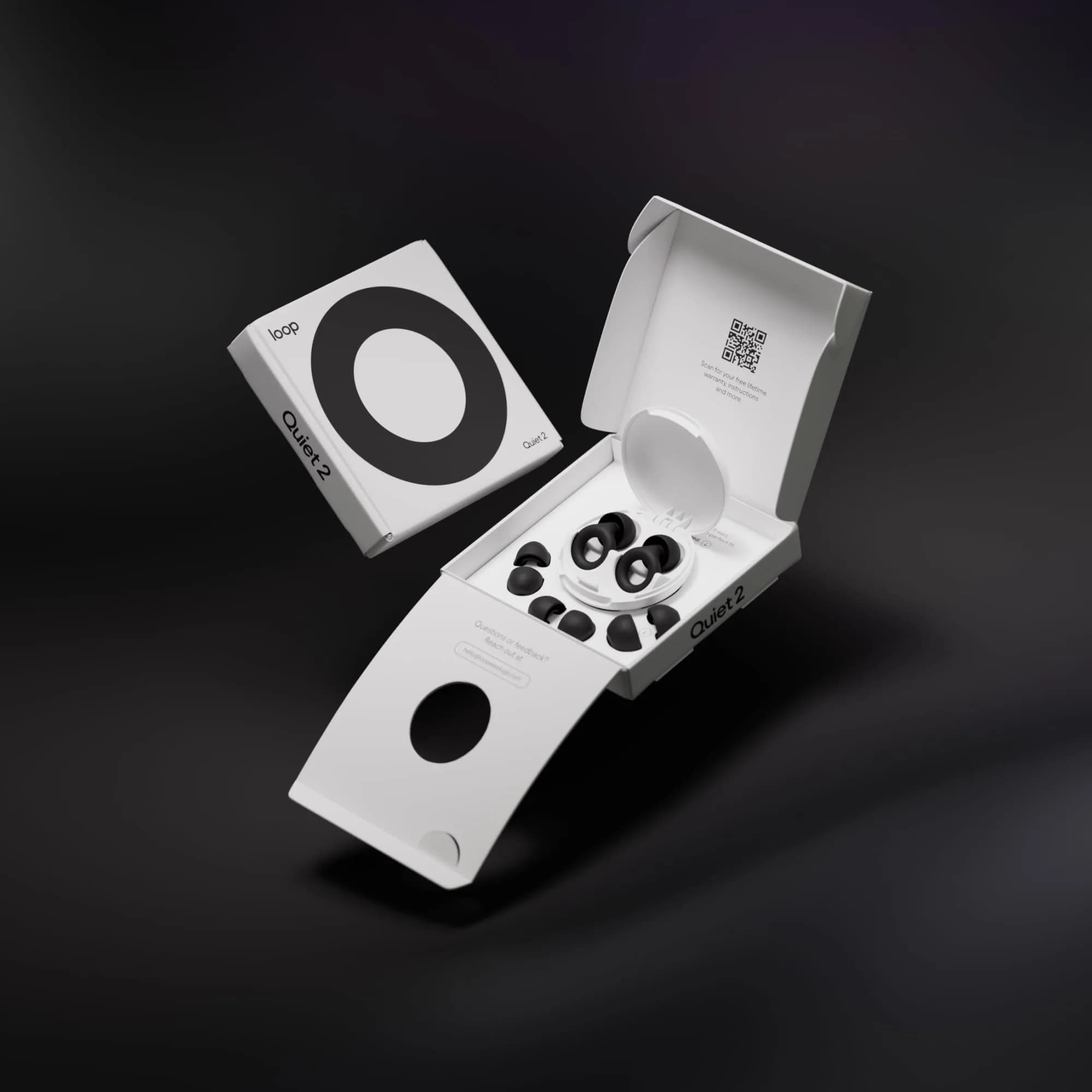 Loop Quiet 2 Ear Plugs for Sleep & Focus in Black - 24dB Noise Reduction | Ultra-Comfy Reusable Hearing Protection - view 3