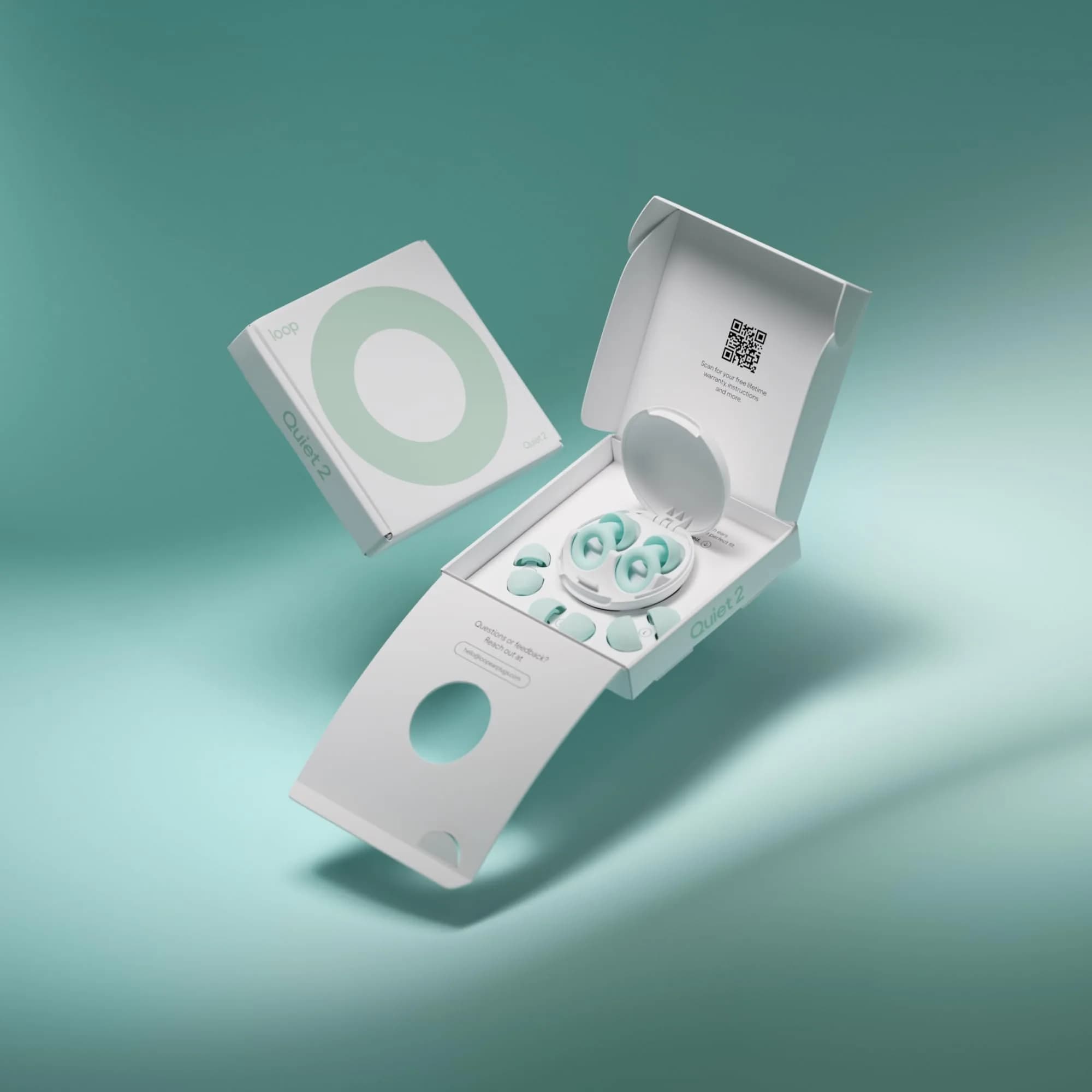 Loop Quiet 2 Ear Plugs Mint | 24dB SNR Noise Reduction, Reusable Silicone for Sleep & Focus - view 3