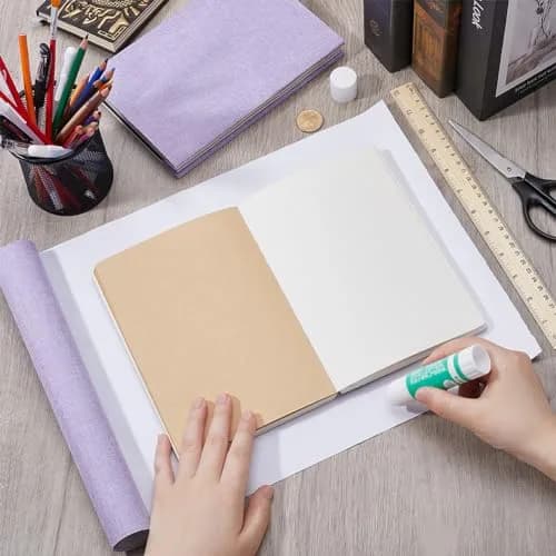 CRASPIRE Linen Book Cloth Light Purple Lilac | Vintage Bookbinding Fabric for DIY & Archival Use thumbnail 3