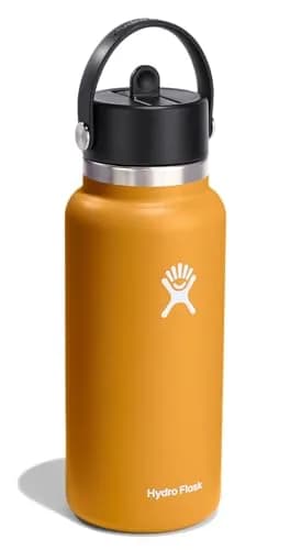 Hydro Flask Water Bottle - Insulated Stainless Steel - Wide Straw Lid, Leakproof, 32 Oz in Fossil Brown thumbnail 2