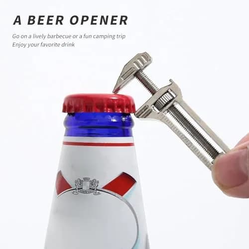 ORLUK Compact Titanium Multitool - Mini Wrench, Bottle Opener, Caliper, 2Pcs | Portable & Multifunctional thumbnail 7