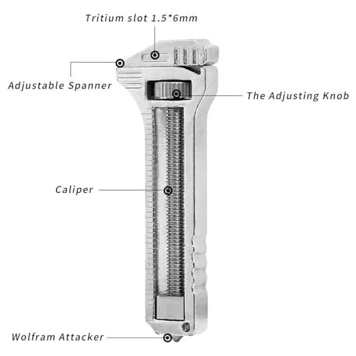 ORLUK Compact Titanium Multitool - Mini Wrench, Bottle Opener, Caliper | Portable & Multifunctional thumbnail 6